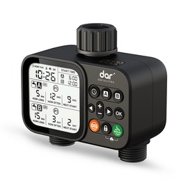 2-Zone Digital Garden Water Timer with Rain Sensor – Automatic Irrigation Controller for Lawn & Yard