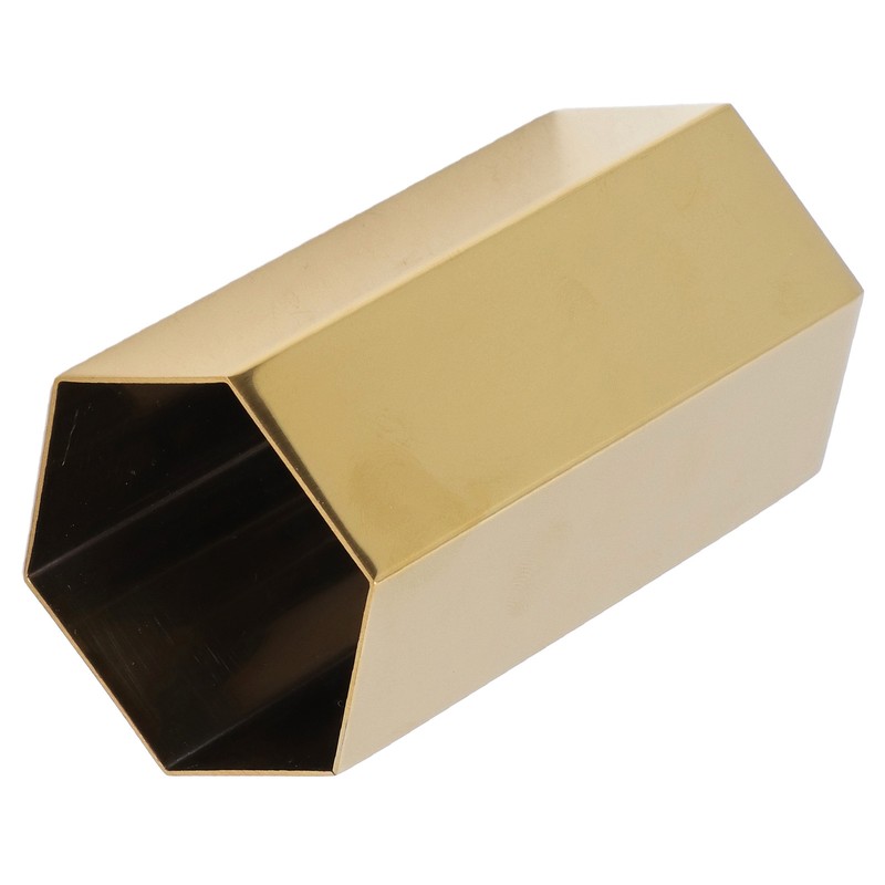Pen Holder Hex Stainless Steel Gold Electroplating Durable Glossy Corrosion