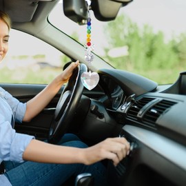 Interior Rearview Mirror Suspension Charm For Car Rearview Mirror Decoration-Car Decoration Accessories Rearview Mirror Pendant-Personalize Your Car Interior With A Cute Crystal Pendant (Crystal love)