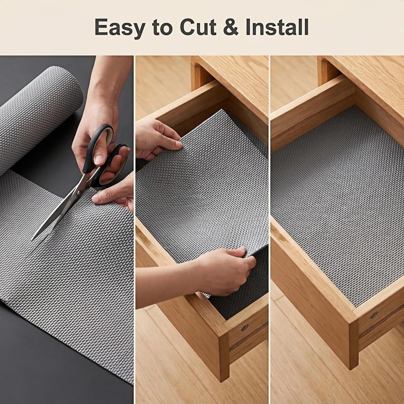 Drawer Liner, Shelf Liner, Non Slip, Non-Adhesive, 12" x 20'