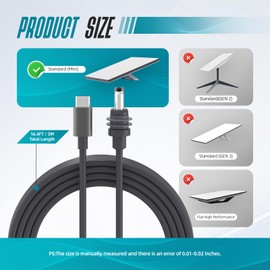 Starlink Mini USB-C to DC Power Cable,18 AWG Max 100W Input Waterproof Starlink Mini USB Type C to DC Cable Compatible with 65W+ PD Source 5M/16.4Ft
