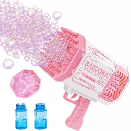 bazooka 88Hole Magic Rocket Launcher Pink Bubble Gun Bubble Bazooka Bubble Machine Gift