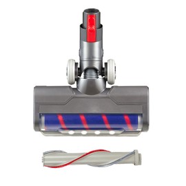 Vacuum Cleaner head for Hardwood and Short Carpet Compatible with Dyson V7 V8,Floor Attachment with LED Headlights,Motorized Brush with Bristle &Soft Roller