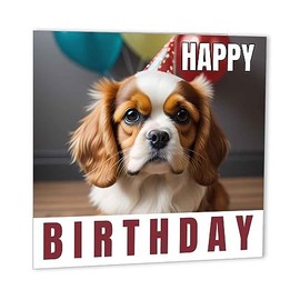 Cavalier King Charles Spaniel Birthday Card 147 x 147mm Happy Birthday Card