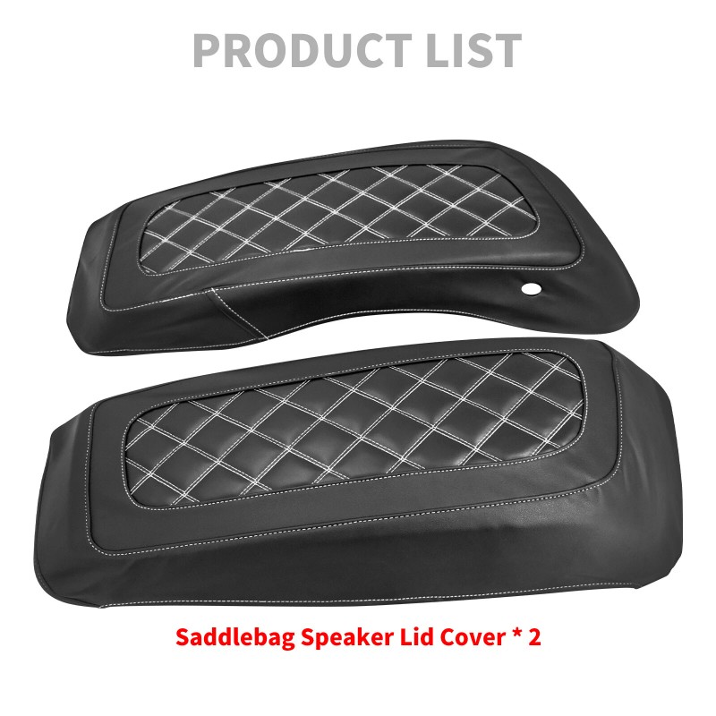 HDBUBALUS White Hard Saddle Bag Lid Bra Covers For Harley