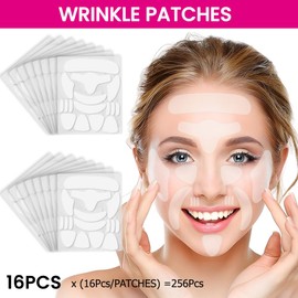 evpct 256Pcs Face Facial Medical Tape Wrinkle Patches for Face Wrinkles Overnight, Face Tape for Castor Oil, Face oil Tape Smoothing Silicone face Forehead Wrinkle Patches for Face Wrinkles Overnight