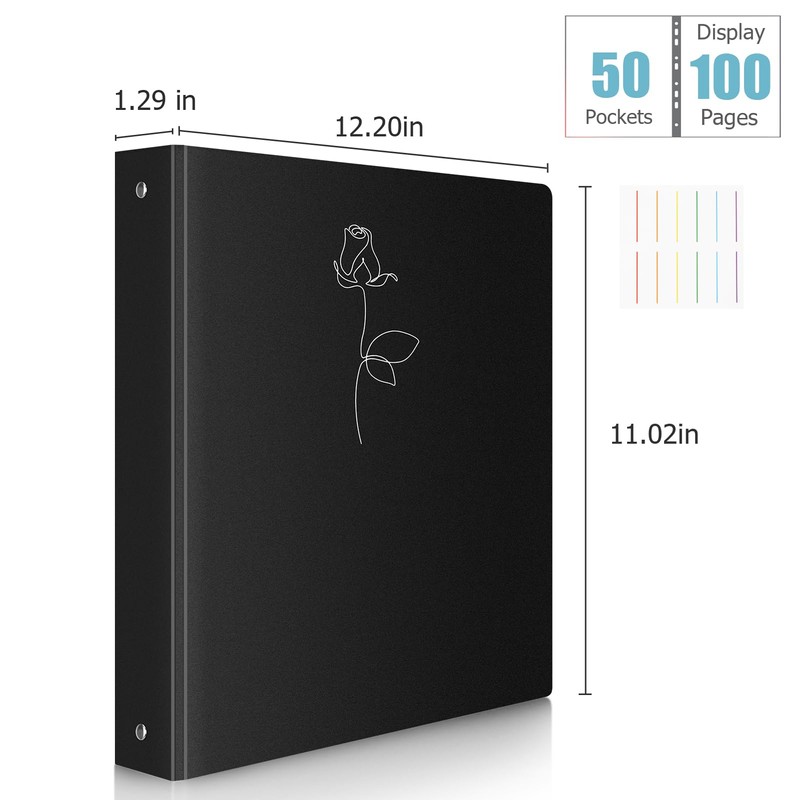 Uquelic Presentation Ring Binder, A4 Display Folder with 50 Punched