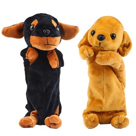 hfdsythgd 2PCS Dog Pencil Pen Bags Plush Dog Pen Bag Dog Shape Pen Pencil Case 3D Plush Stylish Plush Animal Pencil Case for Children's Stationery Bags (22CM)