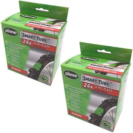 Slime 24" X 1.75-2.125 Self Healing Inner Tubes with Schrader Valve & Ano Adapters (Pair)