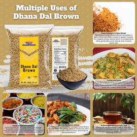 Rani Dhana Dal (Roasted Coriander Seeds) Brown 14oz (400g) ~ All Natural | Vegan | No Colors | Gluten Friendly | NON-GMO | Kosher | Indian Origin