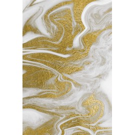 Liquid Gold Marble Composition Notebook - Small Unruled Notebook - 6x9 Blank Notebook (Softcover Journal / Notebook / Sketchbook / Diary)