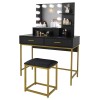 AUTOFOREVER Vanity Desk with Mirror and Lights & Hidden Jewelry