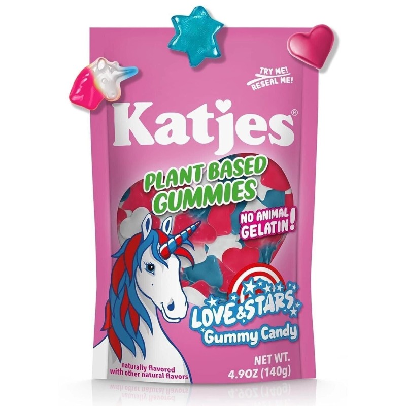 Katjes Plant Based Sheroes Gummy Candy - Peach, Lemon, Orange,