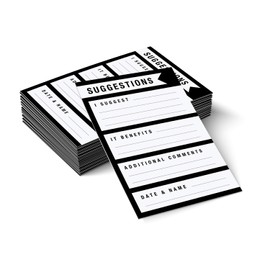 Suggestion Card / 100 Suggestion Box Cards/Workplace Improvement Suggestion Cards / 4 x 6 Inches