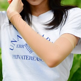 Korean Summer Golf UV Protection Cooling Sports Arm Sleeve with Hand Cover Hand Cover Skin-Tone Arm Sleeve 5ea