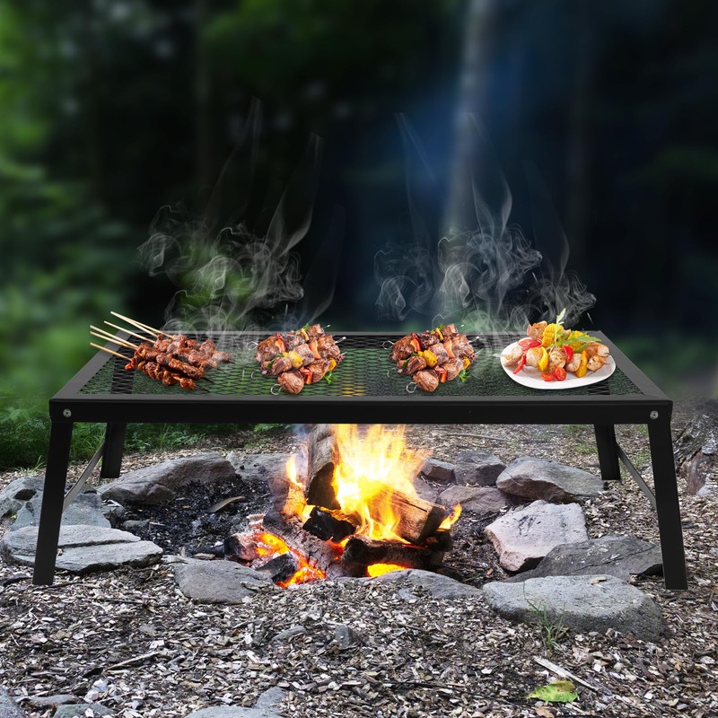 Folding Campfire Grill Camping BBQ Grill Outdoor Fire Pit Cooking
