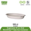Eco-Products, Inc EP-SCV32 Compostable Sugarcane Take-Out Container, 32 oz. Oval,