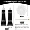 SilverChry Leder Reparatur Set Schwarz, Flüssigleder, Lederfarbe Schwarz, Lederreparaturset, Kunstleder