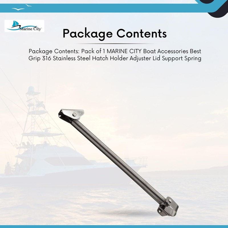 MARINE CITY 304 Stainless-Steel Marine Heavy Duty Hatch Spring Holder