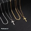 LOLIAS 2PCS Cross Necklace Men 316L Stainless Steel Cross Chain