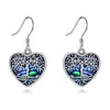 YAFEINI Heart Tree of Life Earrings Sterling Silver Abalone Shell