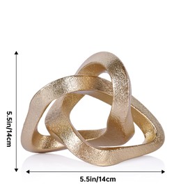 DOVDOV Gold Geometric Knot Sculpture, Mobius Ring Decoration, Gold Decorative Aesthetics, Room Living Room TV Cabinet Office Cabinet Coffee Table Above Decorative Ornament Irregular Knot Decoration.
