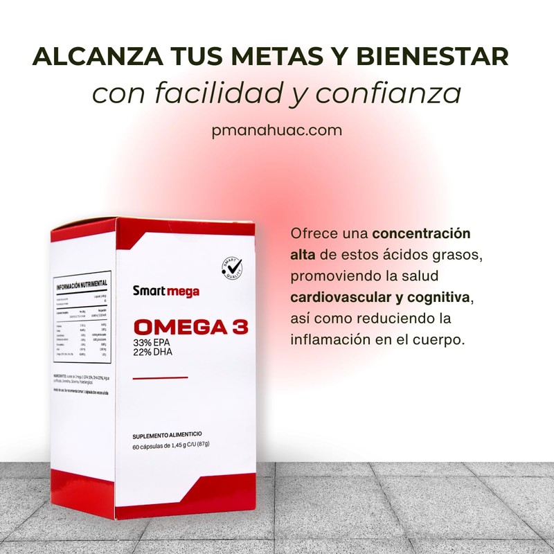 SMART MEGA Paquete de 2 piezas OMEGA 3 Suplemento alimenticio