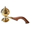 Brass Incense Burner with Wooden Handle 8 cm