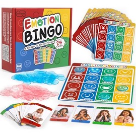 Garybank Emotion Bingo Games for Kids, w/ 56 Feelings & 48 Bingo Cards, Social Emotional Learning Activities for Kids, Speech Therapy Materials for Therapists, School Counselors Office Must Haves