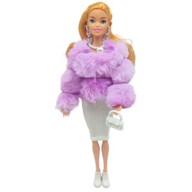 FLFUATT Stylish Fashions Girls Doll Toys, The Ultimate Fashionista Decora Doll for Trendy Kids, 11.5 Inch Fashion Doll (Purple)