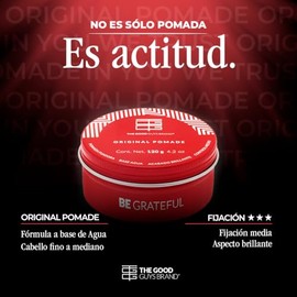 Cera para Cabello Hombre | Original Pomade Fijación Media | Aspecto Brillante y Saludable | Pomada para Cabello Hombre Sin Químicos Agresivos | Productos para el Cabello | THE GOOD GUYS BRAND (120gr)