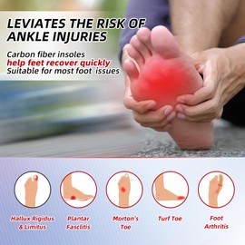 Carbon Fiber Insole(1 Pair): Rigid Shoe Insert for Men & Women - for Morton's Toe, Turf Toe, Hallux Limitus and Rigidus, Arthritis - Alternative to Post Op Shoe (285mm, Fit Women's Size 13, Men's 12)