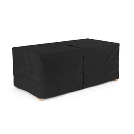 Ultima Deck Box Cover – Heavy-Duty 600D Polyester with Rot-Resistant Double-Stitched Seams, Auto-Locking Drawcord, Mesh Vent & Buckle Straps for Outdoor Protection, 84W x 38D x 35H, Ripstop Black