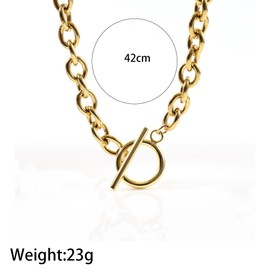 GIGB PBDK Gold Toggle Choker Necklace for Women,Trendy Chunky Paperclip Link Chain Statement Collar Necklaces,Minimalist Thick Punk Ot Necklace Jewelry Gifts (Gold1)