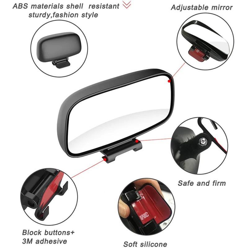 Car Blind Spot Mirror for Driving – Adjustable Wide-Angle Convex