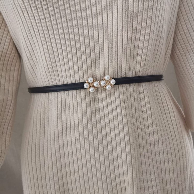 YIWEIYA Women Leather Belts (Black)