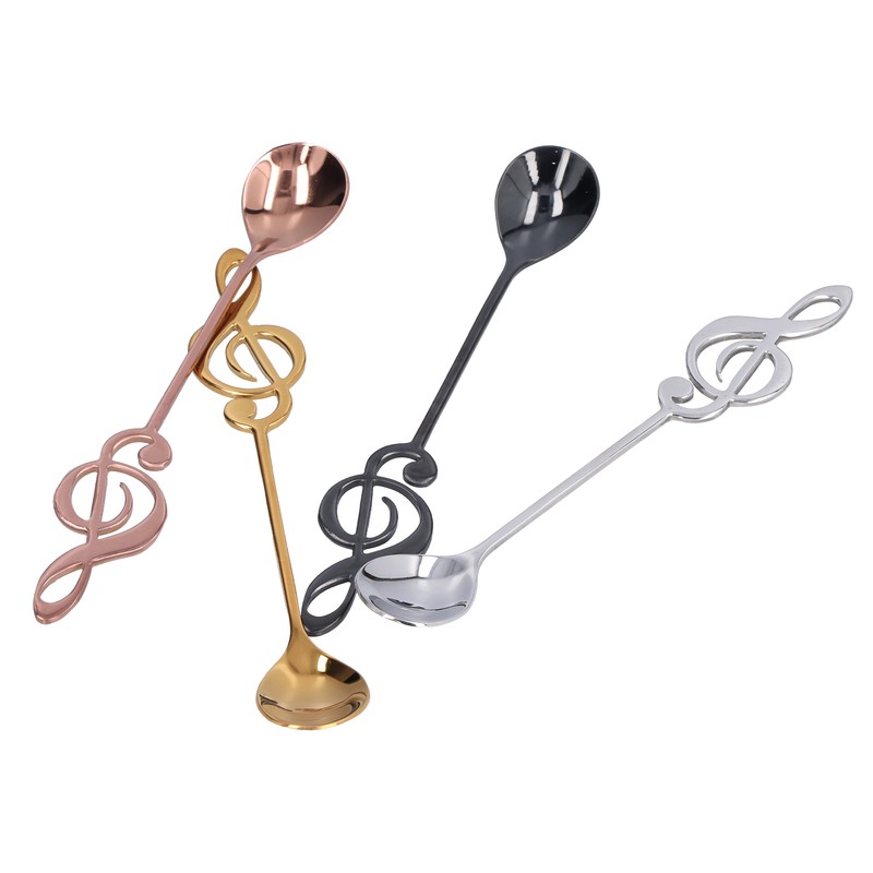 304 Stainless Steel Spoon Innovative Musical Notes Stirring Spoon for