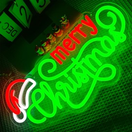 Merry Christmas Neon Sign Neon Christmas Sign for wall decor perfect for Christmas parties bars home Christmas decorations and as a gift for family an d children