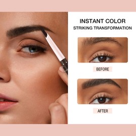 Boobeen Double-Ended Eyebrow Pencil, 2 in 1 with Spiral Brush and Angled Tip, Precision Microblading Pen, Waterproof and Long Lasting, Creating Natural 3D Brows