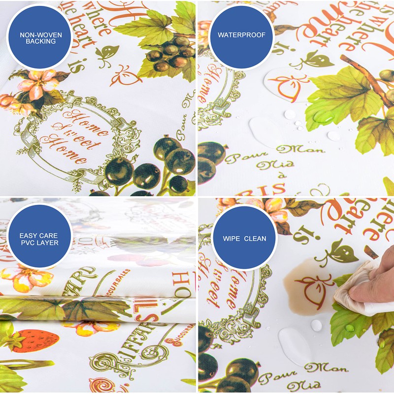 Home Direct Rectangular Wipe Clean PVC Tablecloth 140x180cm Fruits