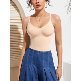 Atbuty Sculpting Bodysuit for Women Shorts Tummy Control Seamless Shapewear Spaghetti Strip Body Shaper…