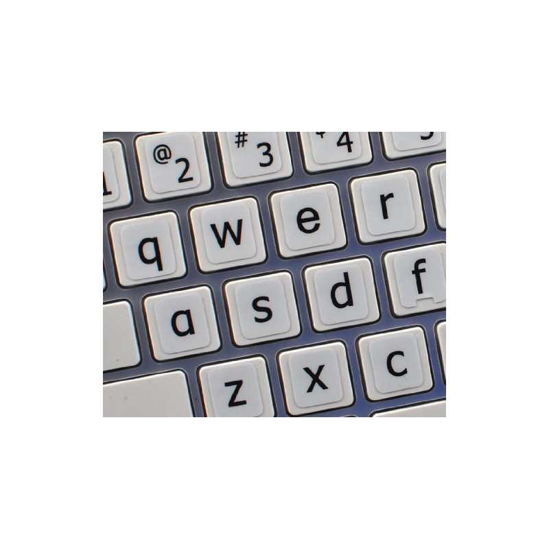 English US Large Lettering (Lower CASE) Non-Transparent Keyboard Decals Black,