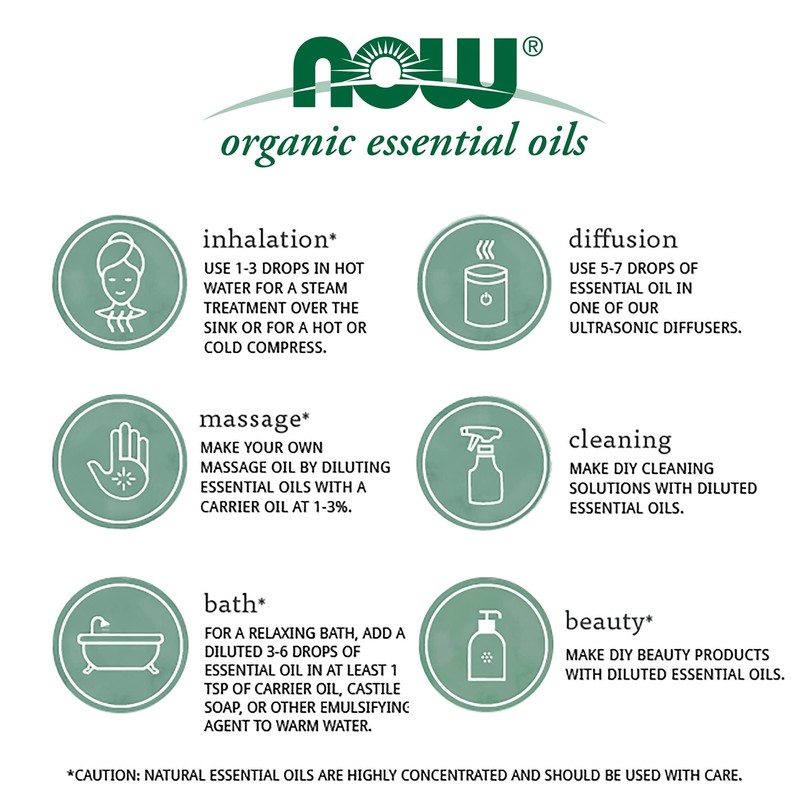NOW Essential Oils, Tea Tree Roll-On, Certified Organic, Purifying Blend,