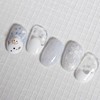 [Winter] Melting Snowman Handmade Nail Tips - Almond Midi /