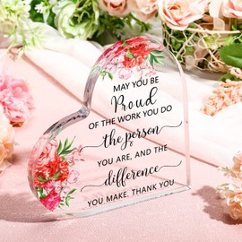 Coworker Gift Acrylic Thank You Gift Employee Appreciation Gift for May You Be Proud of the Work You Do Sign for Retirement Goodbye Farewell Gift Inspirational Paperweight Keepsake (Heart Style)