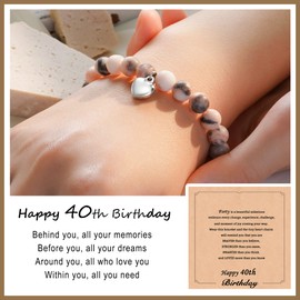 FYUKISS 40th Birthday Gifts Women, Birthday Gifts for Mom, 40 Year Old Birthday Bracelets Gifts Ideas for Women