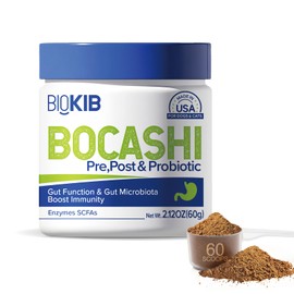 BOCASHI Probiotics for Dogs & Cats - Pet Fermented Nutritional Powder for Digestive Health, Gut Support, Diarrhea & Constipation, Immune Booster - Made in USA - 60 Scoops