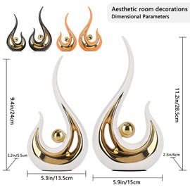 Weiße Und Goldene Tafelaufsätze, Dekoration für Tisch, abstrakte Kunst, Keramik, Tischdekorationen für Wohnzimmer, moderne Statue, TV-Ständer, Kunstdekoration, skandinavischer minimalistischer Stil,