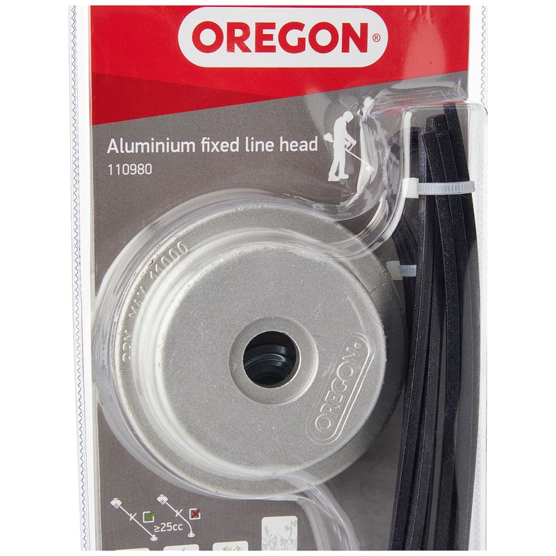 Oregon 110980 Universal Aluminium Fixed Trimmer Head with Nylium Line