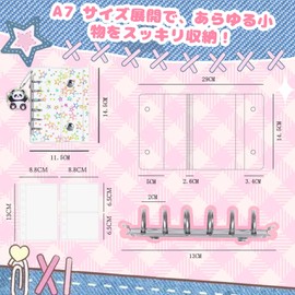 Tourmono Seal Book, A7 Storage Binder for Pushing Goods, Star Pattern Sticker Binder, Girls, Removable, Clear, Notebook, Sticker Storage Album, For Collection, Organization, Display, Refillable, Storage, 30 Transparent Sleeves, Star Pattern Type